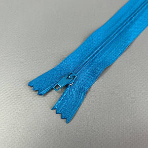 Блискавка брючна 18 см напівавтомат, темно-блакитний