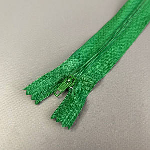 Блискавка брючна 18 см напівавтомат,  зелена трава