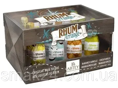 Конфеты из черного шоколада Бутылочки с Ромом Abtey Rhum Arrange 155 г Франция