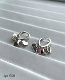 Срібні сережки з сердечками, фото 4