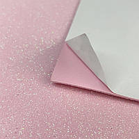 Фоаміран із глітером клейова основа 1,6 мм, 1 аркуш А4 - ніжно рожевий