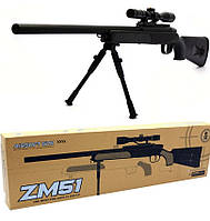 Дитяча іграшкова Снайперська гвинтівка Cyma ZM51 чорна
