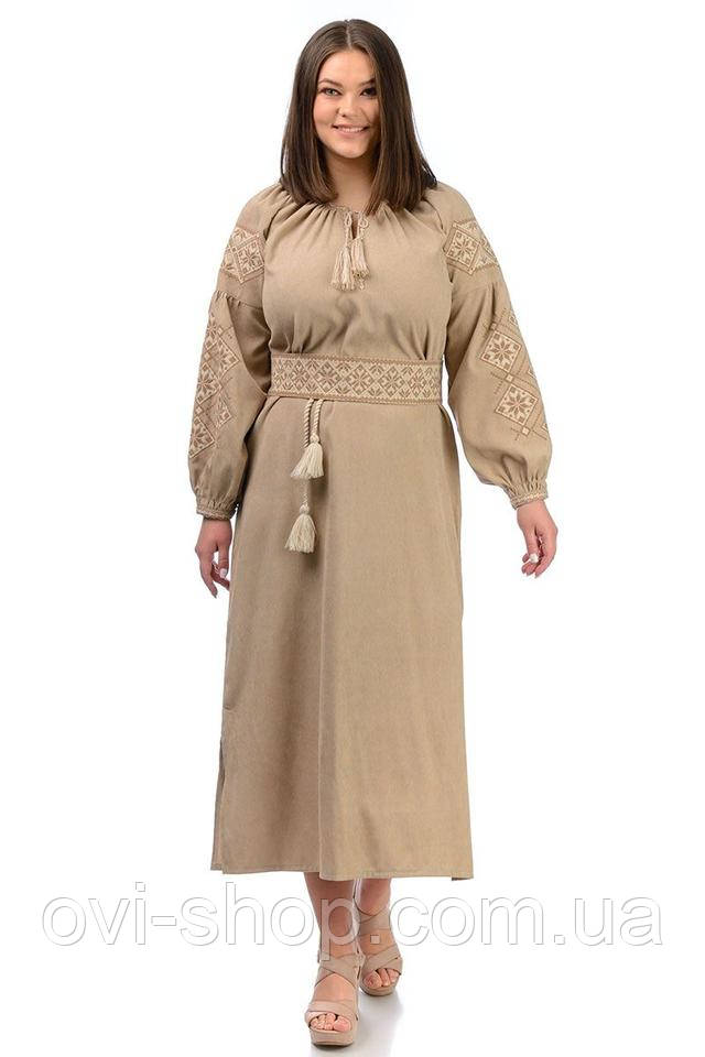 сукня вишиванка бежевого кольору