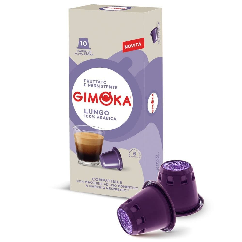 Кава в капсулах Gimoka Lungo 100% арабіка Nespresso, 10 капсул