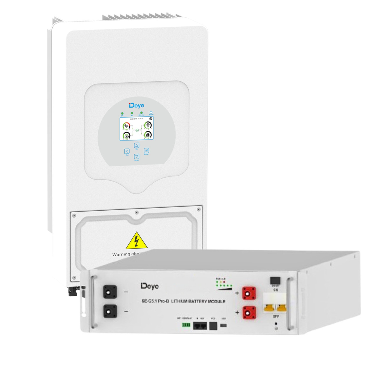 Комплект резервного живлення з інвертором Deye SUN-6K-SG03LP1-EU WIFI і Акумулятором Deye SE-G5.1 PRO-B, фото 1