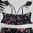 Роздільний купальник Чорний квітковий із рюшами. Великі розміри. 2XL, фото 9