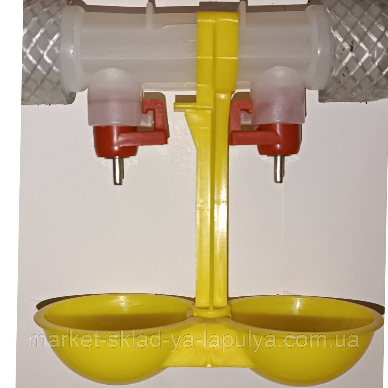 Поїлка ніпельна подвійна для птиці, фото 1