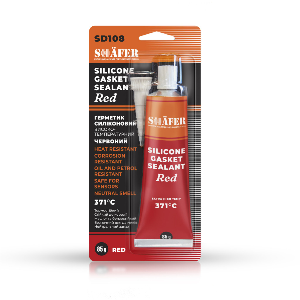 Герметик силіконовий червоний SHAFER SD108 85гр