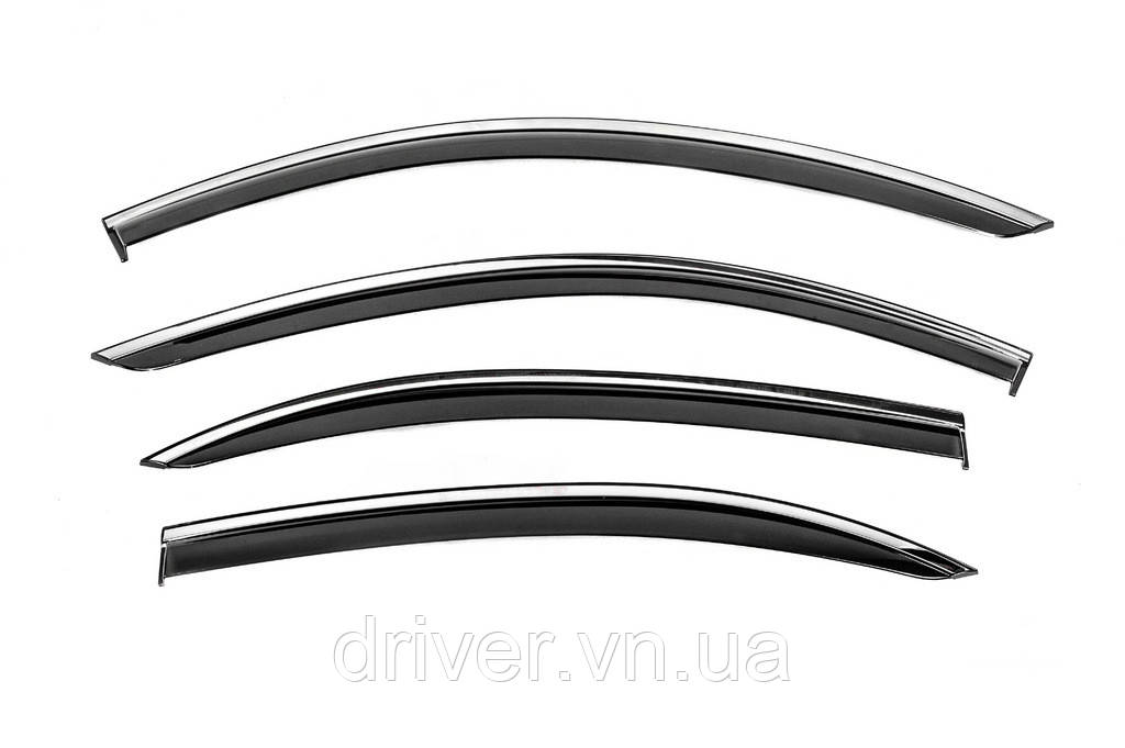 Ветровики с хромом Niken Luxury (Long, 4 шт) для Mercedes S-сlass W221