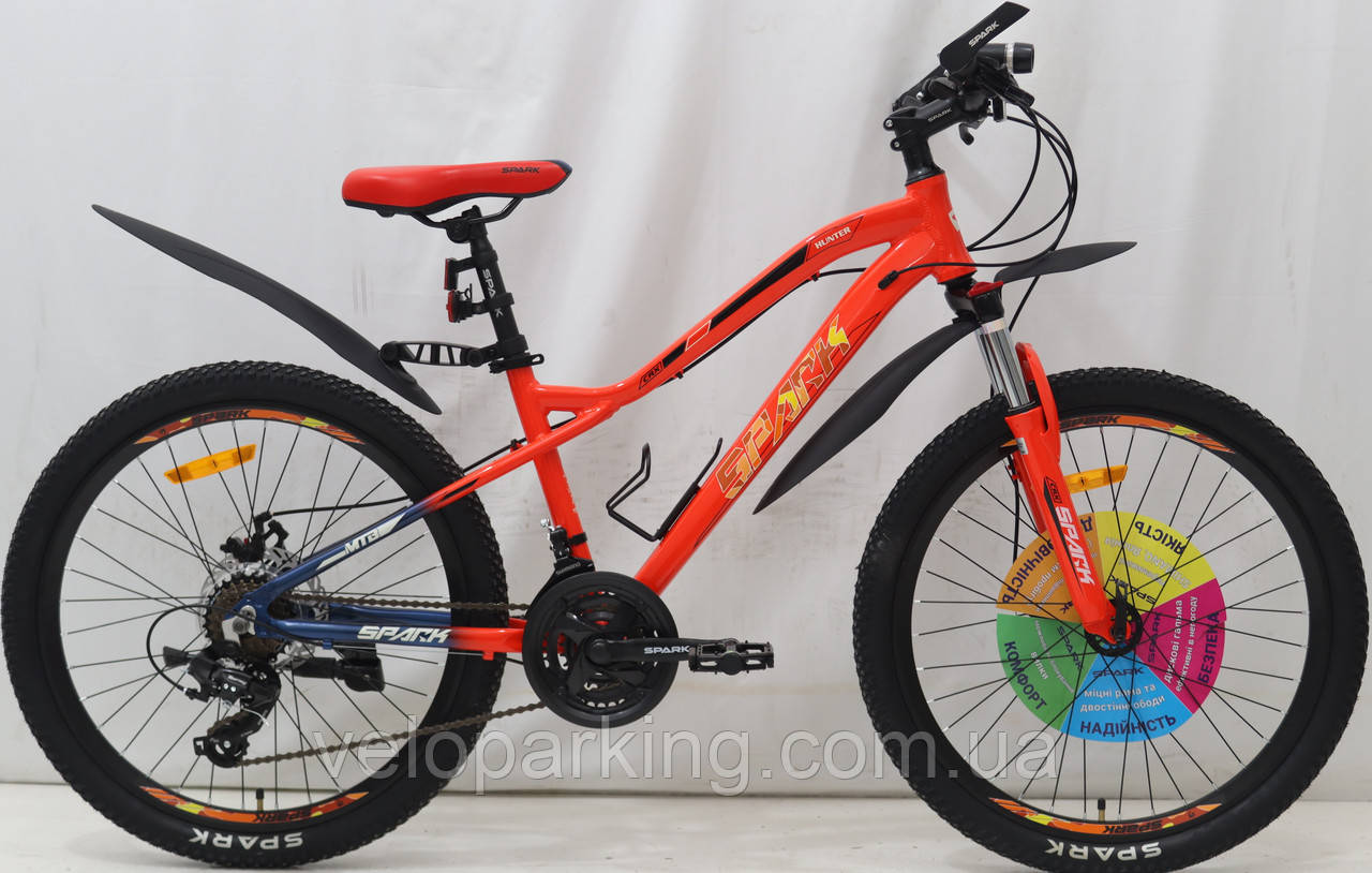 Гірський підлітковий алюмінієвий велосипед SPARK HUNTER, 24"