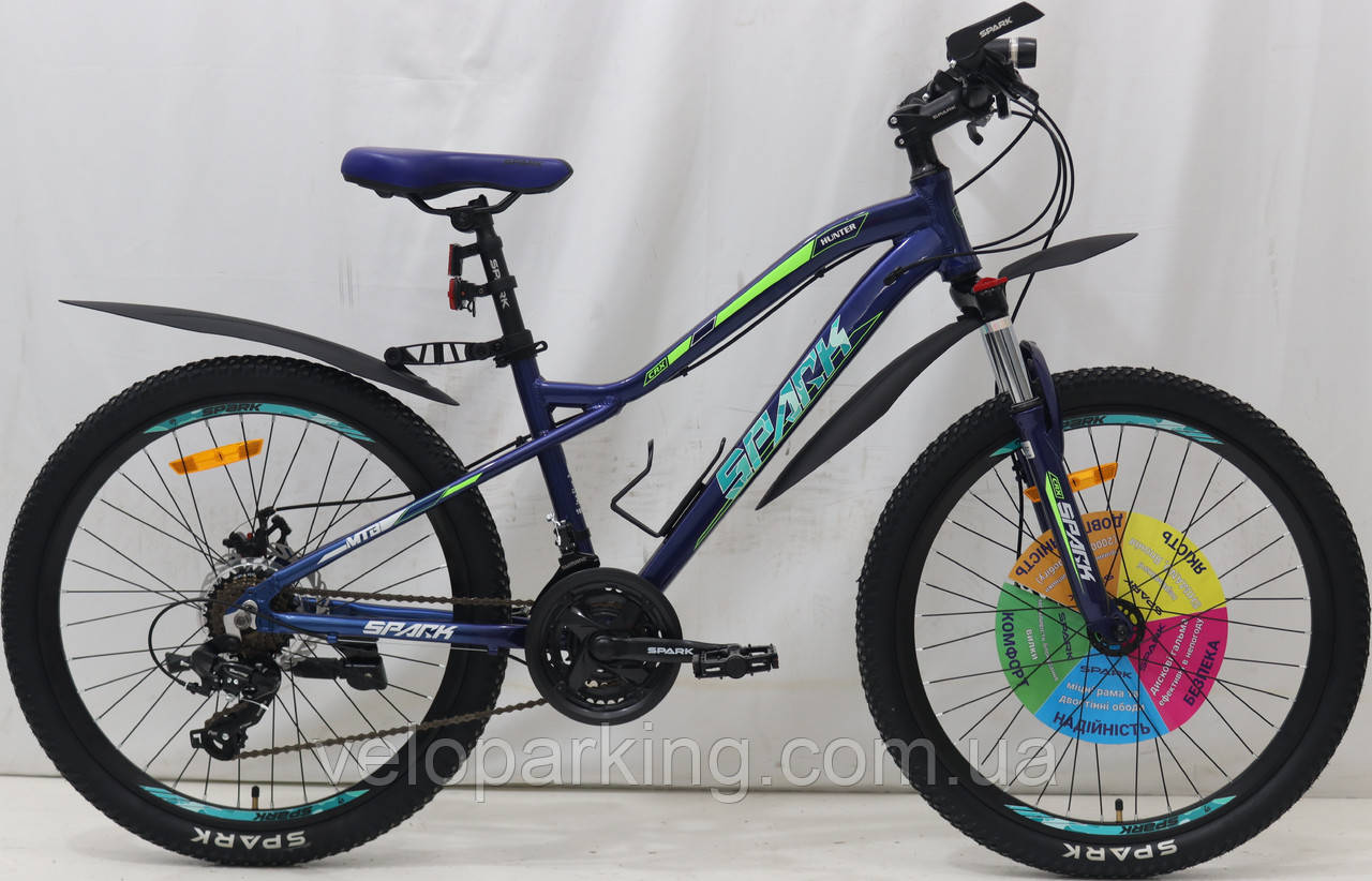 Гірський підлітковий алюмінієвий велосипед SPARK HUNTER, 24"