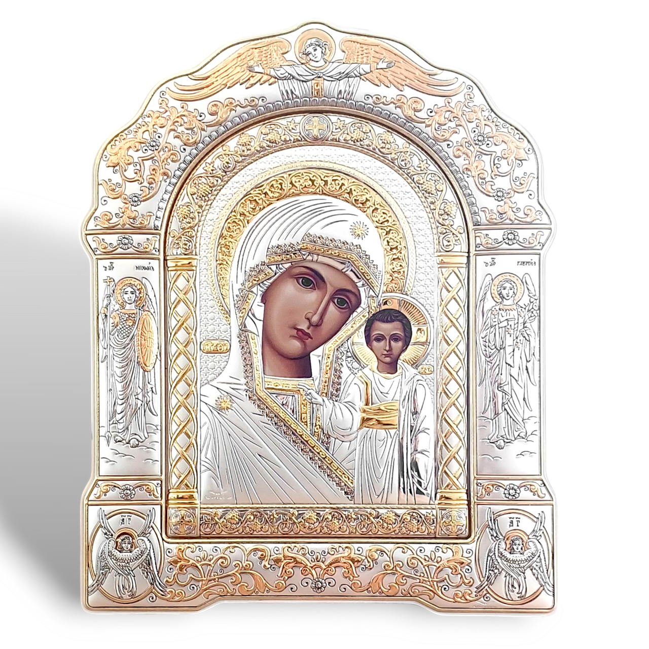 Ікона срібна  від 17.5 х 22.5 см. Пресвята Богородиця "Казанська" AR-4/002/G/B, фото 1