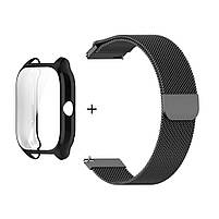Комплект для годинника Amazfit GTS4 чорний (чохол + металевий ремінець 20 мм), фото 3