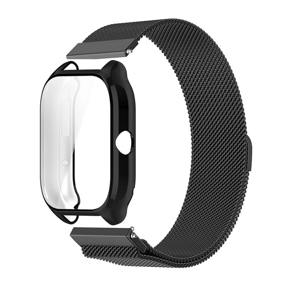 Комплект для годинника Amazfit GTS4 чорний (чохол + металевий ремінець 20 мм)