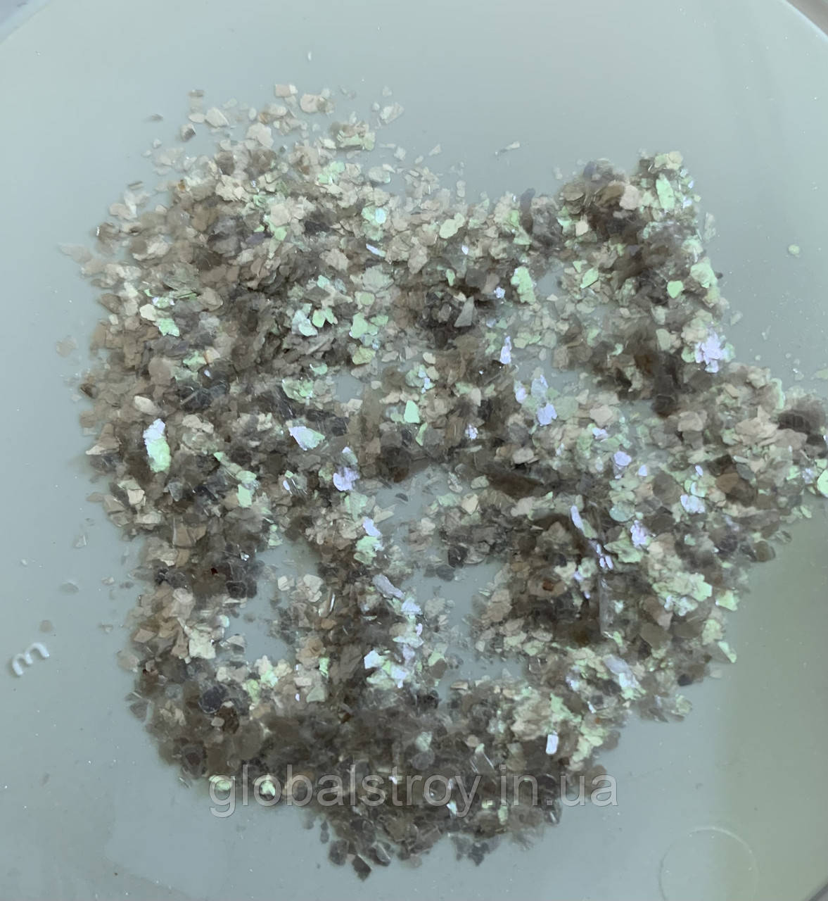 Слюда натуральна срібло для декоративної штукатурки Colorificio Veneziano Glitter GROSSO Argento 50 грам
