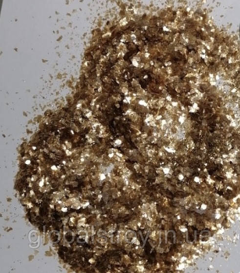 Слюда натуральна золото для декоративної штукатурки Colorificio Veneziano Glitter GROSSO ORO 50 грам