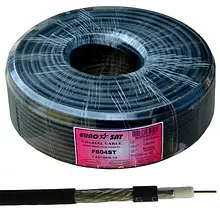 Кабель RG-6 EUROSAT (1,02CCS+48/0,12Al-Mg), діам.-6,5 мм, чорний, 100 м