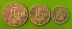 Набір монет Хорватії 1+2+5 євроцентів