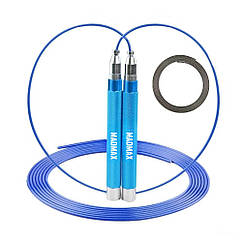 Скакалка швидкісна на підшипниках алюмінієва MadMax MFA-286 Speed jump rope (Blue)
