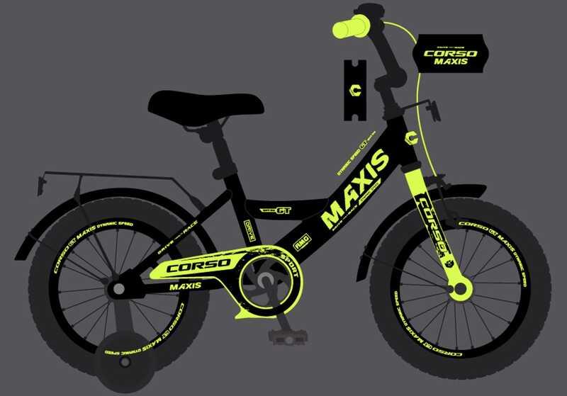 Велосипед 18" дюймів 2-х колісний "CORSO" MAXIS CL-18130 ручне гальмо, дзвіночок, додаткові колеса, ЗІБРАНИЙ НА 75%, в коробці