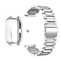 Комплект для годинника Amazfit GTS4 сріблястий (чохол + ремінець Rolex design 20 мм), фото 3