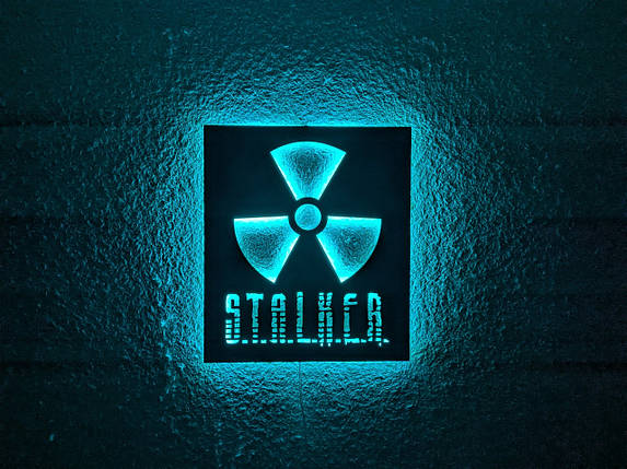 Панно декоративне картина на стіну Сталкер 2 LED підсвітка 16 кольорів пульт 350х400 acr-p000204, фото 1