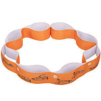 Стрічка еластична з петлями для розтяжки стрічковий еспандер Elastiband Record FI-1722 Помаранчевий