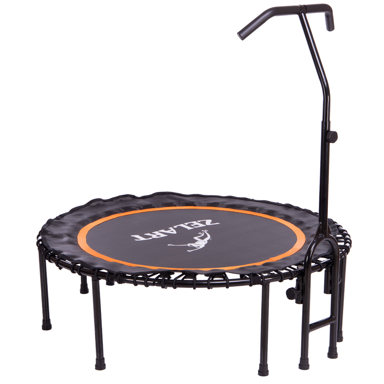 Фітнес батут для джампінгу круглий з ручкою TX-B6393 ø114,5см чорний-помаранчевий