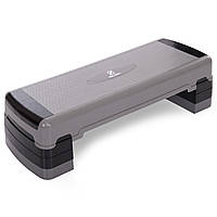 Степ-платформа для фітнесу та аеробіки 3 рівня висоти Zeart FI-2585 90,5x32,5x15-25см сірий-чорний