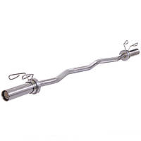 Гриф для штанги сталевий хромований Олімпійський W-подібний із замками Zelart TA-2710 довжина 1,22 м ø50мм хром