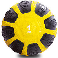 Медбол м'яч медичний Medicine Ball Zelart FI-0898-1 1кг чорний-жовтий