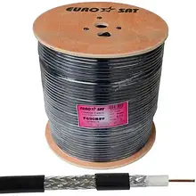 Кабель коаксіальний RG-6 (F690BVF) EUROSAT, одножильний, Cu, 96%, чорний (PE), 305 м