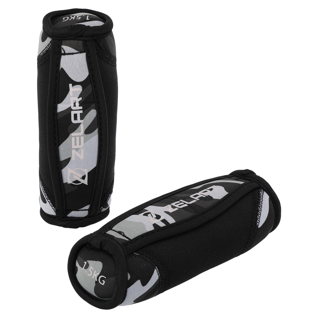 Гантелі для фітнесу м'які насипні Zelart FI-5730-3 2шт 1,5 кг сірий камуфляж