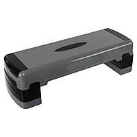 Степ-платформа для фітнесу та аеробіки 3 рівня висоти SP-Sport FI-1579 85x30x15-25см сірий-чорний