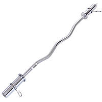 Гриф для штанги сталевий хромований Олімпійський W-подібний із замками SHUANG CAI SPORTS TA-8060 довжина 1,2 м ø50мм хром