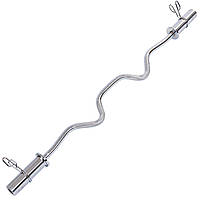 Гриф для штанги сталевий хромований Олімпійський Z-подібний із замками SHUANG CAI SPORTS TA-2471 довжина 1,2м ø50мм хром