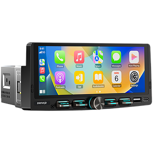 Автомобільний мультимедійний центр 2-Din 7" з бездротовим CarPlay та Android Auto - DriveX LNX-7100 1-Din 7"