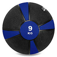 Медбол м'яч медичний Medicine Ball Zelart FI-5122-9 9кг сірий-синій