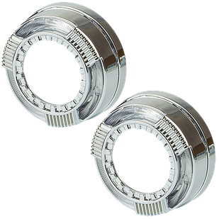 Маска декоративна для автомобільних фар DriveX MS A-101 3.0" Silver White з вбудованою підсвіткою