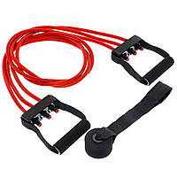Еспандер трубчастий з ручками з дверним фіксатором SP-Sport  Resistance Band 8021-30-170 30LB d-12мм l-170см червоний