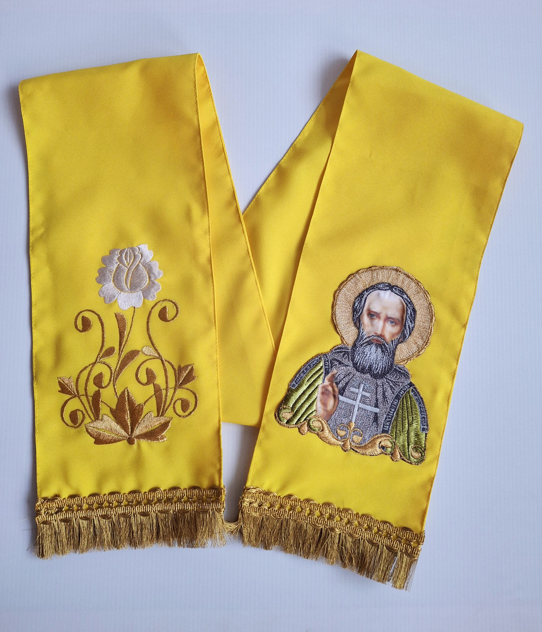 Закладка в Євангеліє з вишивкою габардин (жовта), фото 1