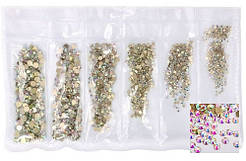 Набір страз холодної фіксації Premium Crystal АВ SS3-SS10 Non-hot Fix 1440шт ( золота підкладка)