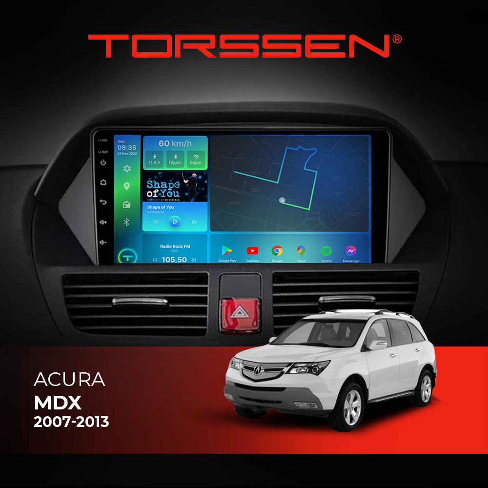 Штатна магнітола Torssen Acura MDX 2007-2013 F96128 4G Carplay DSP