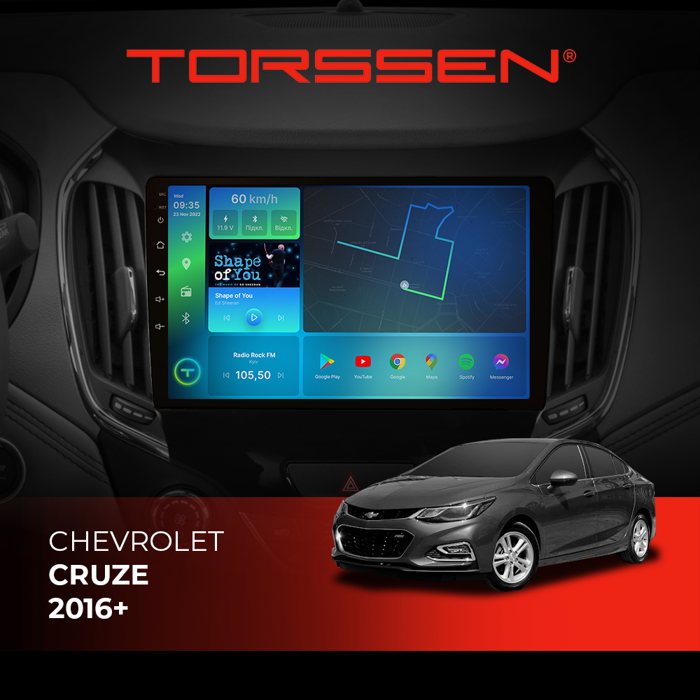 Штатна магнітола Torssen Chevrolet Cruze 16+ F96128 4G Carplay
