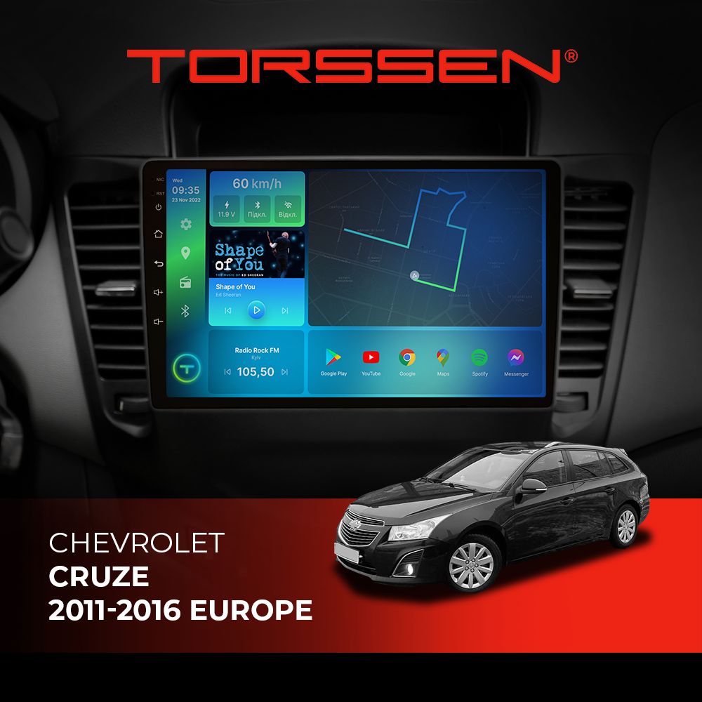 Штатна магнітола Torssen Chevrolet Cruze 11-16 Europe F98256 4G Carplay DSP