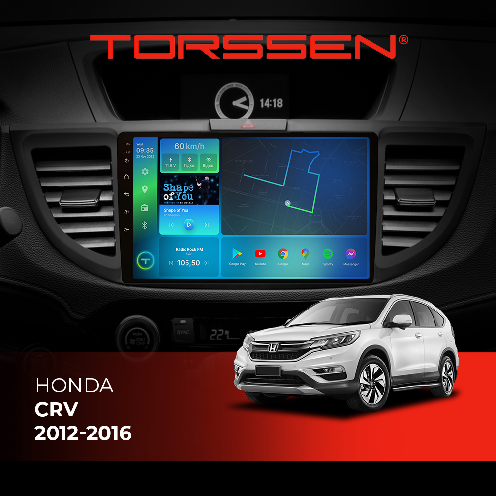 Штатна магнітола Torssen Honda CRV-2012-2016 F108256 4G Carplay