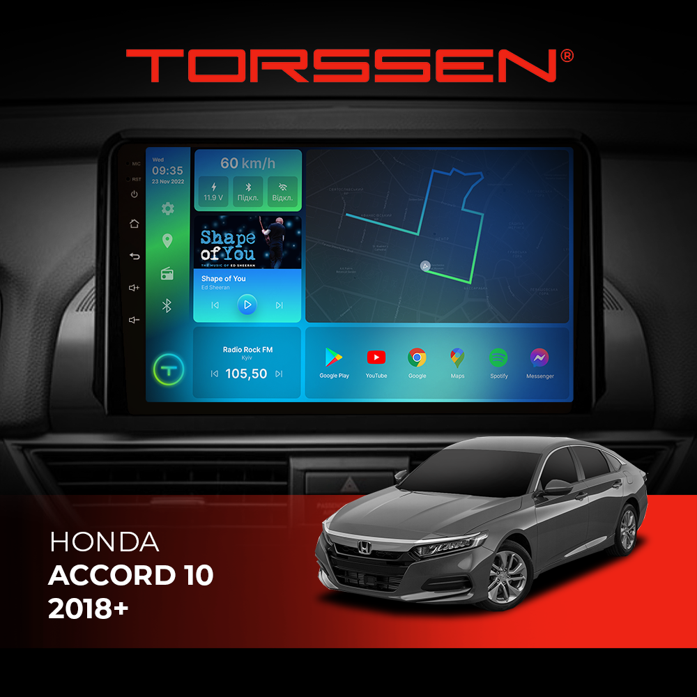 Штатна магнітола Torssen Honda Accord 10 2018+ NEW F96128 4G Carplay DSP