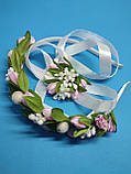 Набір з Проліски Обруч і браслет або брошка Проліски Подснежники Проліски обідок ободок весняний Весенний, фото 4