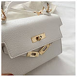 Жіноча сумка 8088 крос-боді на ремінці біла, фото 8