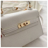 Жіноча сумка 8088 крос-боді на ремінці біла, фото 7